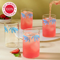 Borosil Vision Premium Borosilicate Glass Drinking Tumblers Set of 6 - 295 ml (Twilight)