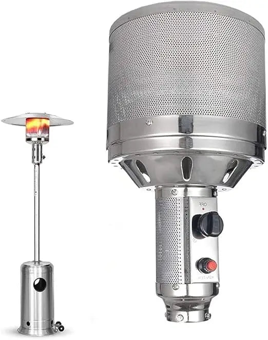 High-Powered Vertical Outdoor Gas Patio Heater - 13000W - Brown