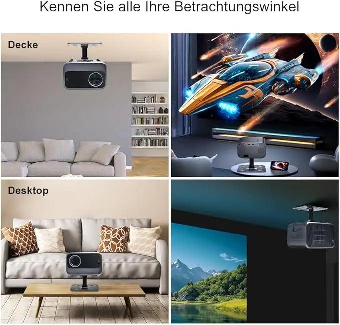 HD Home Cinema Smart WiFi Projector with Android 11 & Dual Stereo Speakers