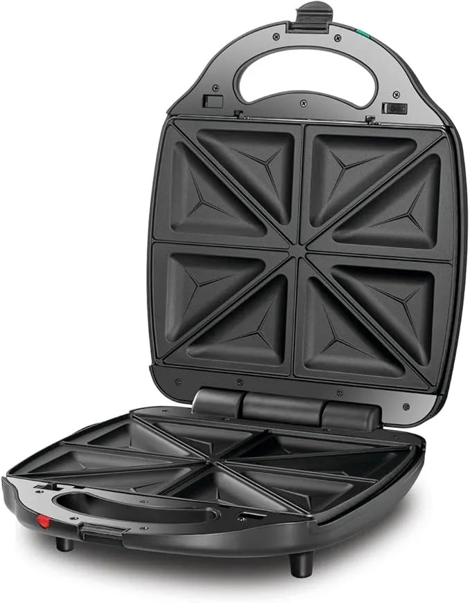 Black+Decker 1400W 3-in-1 Sandwich, Waffle & Grill Maker with 4 Slice Capacity, Interchangeable Non-Stick Plates, 180° Flat Grill – TS4130-B5