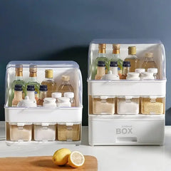 Multifunctional Kitchen Spice Organizer Rack Organizer with Dustproof Lid, Condiment Containers – 30 x 24.5 x 40 cm