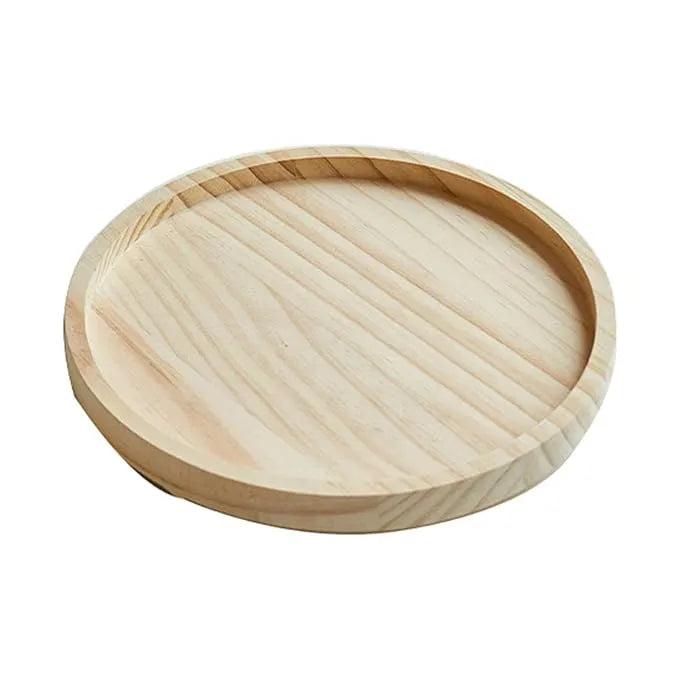 Round Wooden Sofa Armrest Clamp Tray for Food & Snacks