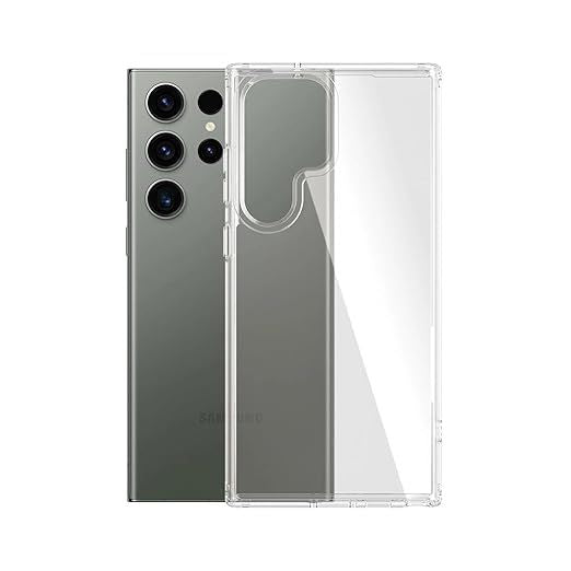 PanzerGlass Transparent Hard Case for Samsung Galaxy S23 Ultra with 3X Military Grade Drop Protection, Antibacterial Coating & Anti-Yellowing Technology