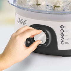 Black+Decker 775W 3-Tier Food Steamer with Stackable Bowls and Adjustable Timer – HS6000-B5