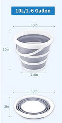 10L Multipurpose Collapsible Silicone Folding Bucket - Assorted Colors
