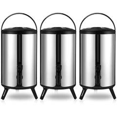 12L Triple-Layer Stainless Steel Beverage Dispenser with 304 Steel Liner, Foldable Tripod Stand, -30°C to 150°C Heat-Cold Resistance & Long-Hour Thermal Preservation for Tea, Coffee, Milk & Juice