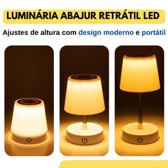 Collapsible Outdoor Table Lamp Rechargeable Portable LED Desk Lamp with Telescopic Pole and IP54 Water Resistant Design