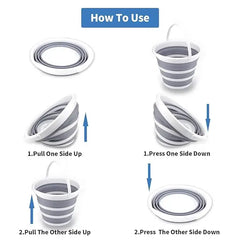 10L Multipurpose Collapsible Silicone Folding Bucket - Assorted Colors