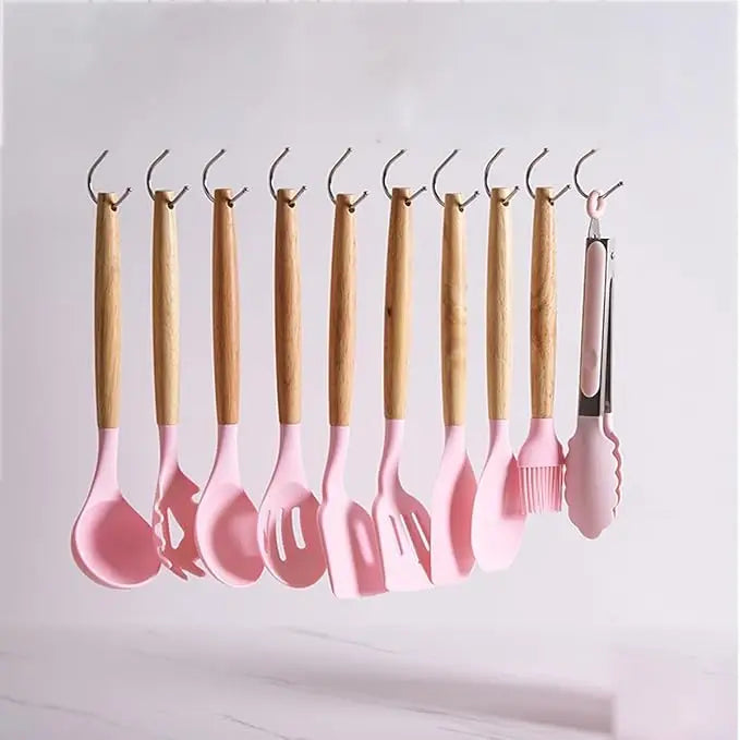 Premium 19-Piece Silicone Kitchenware & Knife Set with Cutting Board & Holding Stand