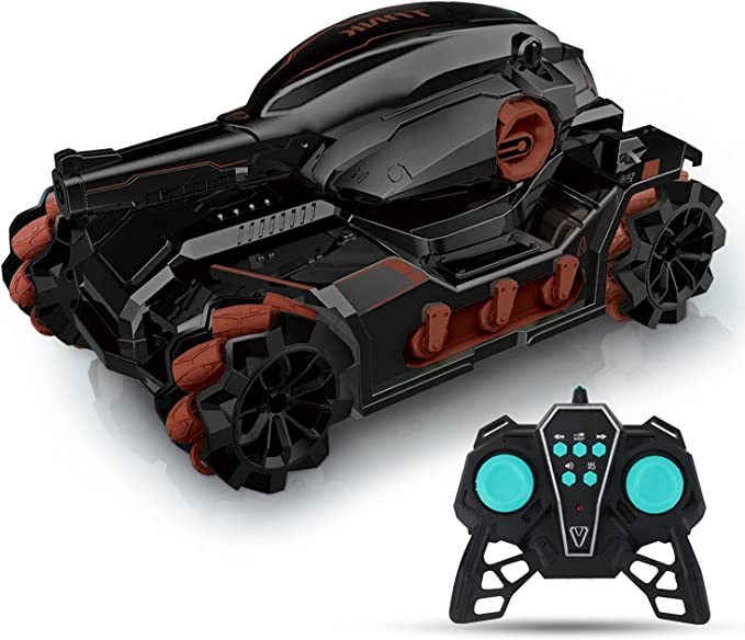 Cool High Speed Water Pellet Shooting RC Water Tank Car with All Terrain Capability - Remote and Gesture Controlled