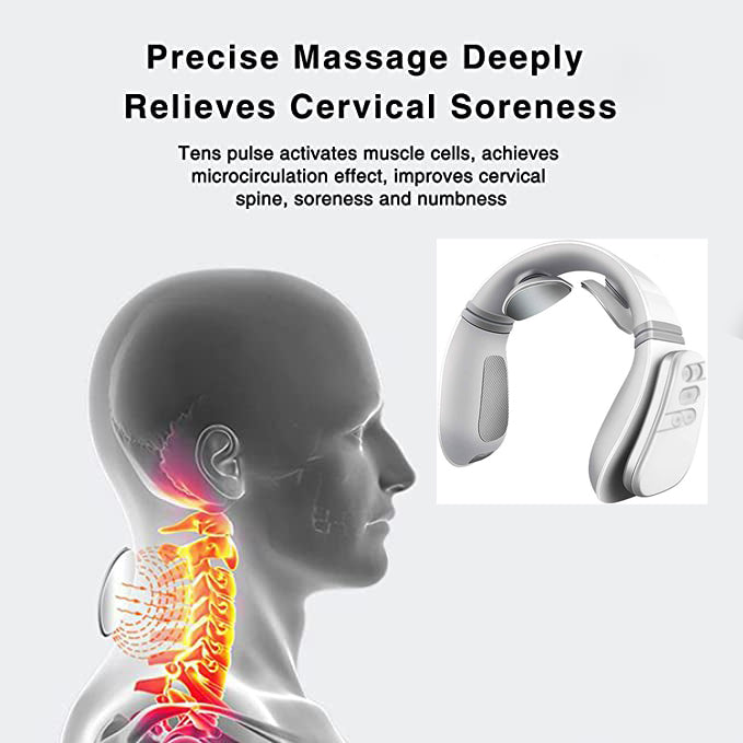 Cordless Portable EMS TENS Neck Massager for Pain Relief