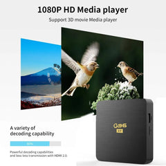 Q96 X1 Android TV 14 4K Ultra HD Smart TV Box with H.265 60fps Decoding, Quad-Core CPU, Wi-Fi, HDMI, LAN, Casting Support & IR RC