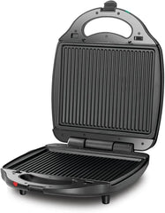 Black+Decker 1400W 3-in-1 Sandwich, Waffle & Grill Maker with 4 Slice Capacity, Interchangeable Non-Stick Plates, 180° Flat Grill – TS4130-B5