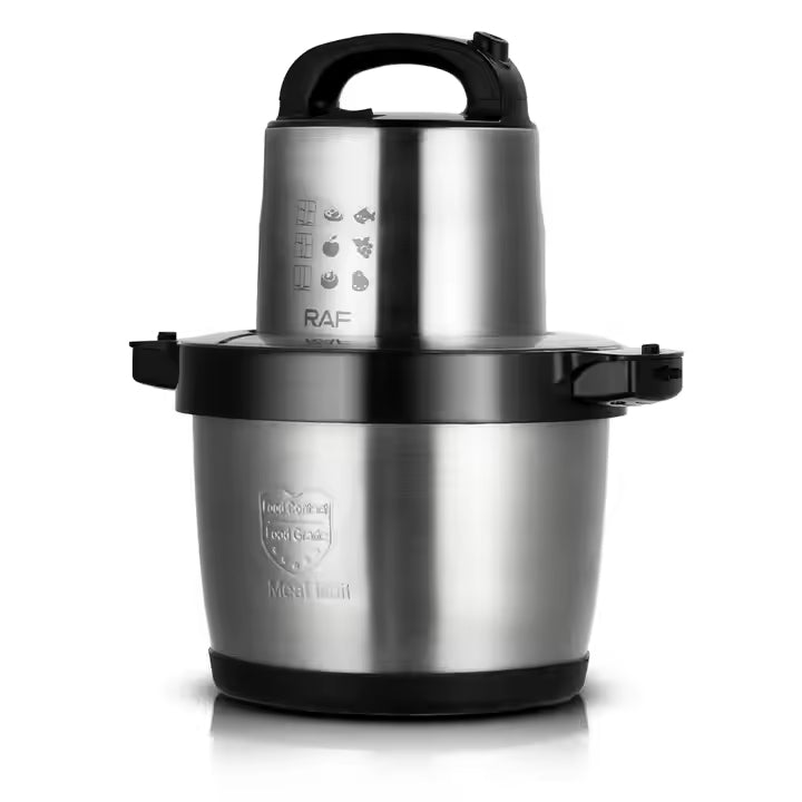 RAF Stainless Steel Food Processor & Chopper with Four Blades for Blending & Grinding - 1600W & 6 Litres