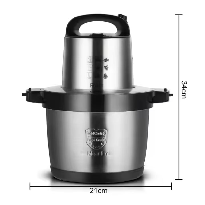 RAF Stainless Steel Food Processor & Chopper with Four Blades for Blending & Grinding - 1600W & 6 Litres