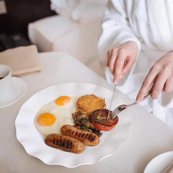 Opal Luxurious 12-Piece Glassware Dessert Plates Set