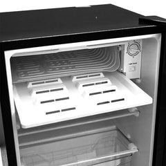 135L Glass Door Mini Refrigerator with Ice Bar, Adjustable 5-Level Thermostat, LED Interior Light, Tempered Glass Shelves, Steel Bottle Rack, Crisper Drawer, Key Lock & Energy Efficient Beverage Cooler