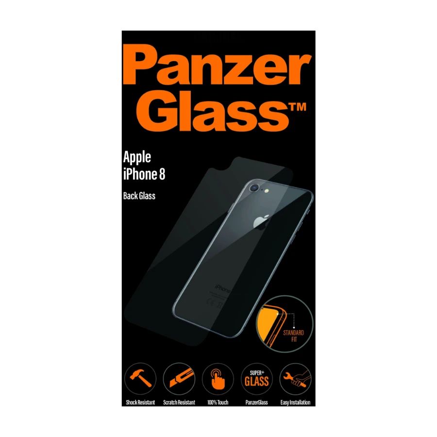 PanzerGlass 9H Tempered Glass Back Protector for Apple iPhone 8 with Scratch Resistant, Anti-Shatter and Oleophobic Coating