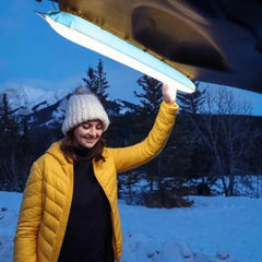 1200LM USB Powered Inflatable LED Camping Tent Light 75CM with Magnetic Mount, Brightness Control, Hanging Hooks & Water Resistant Design
