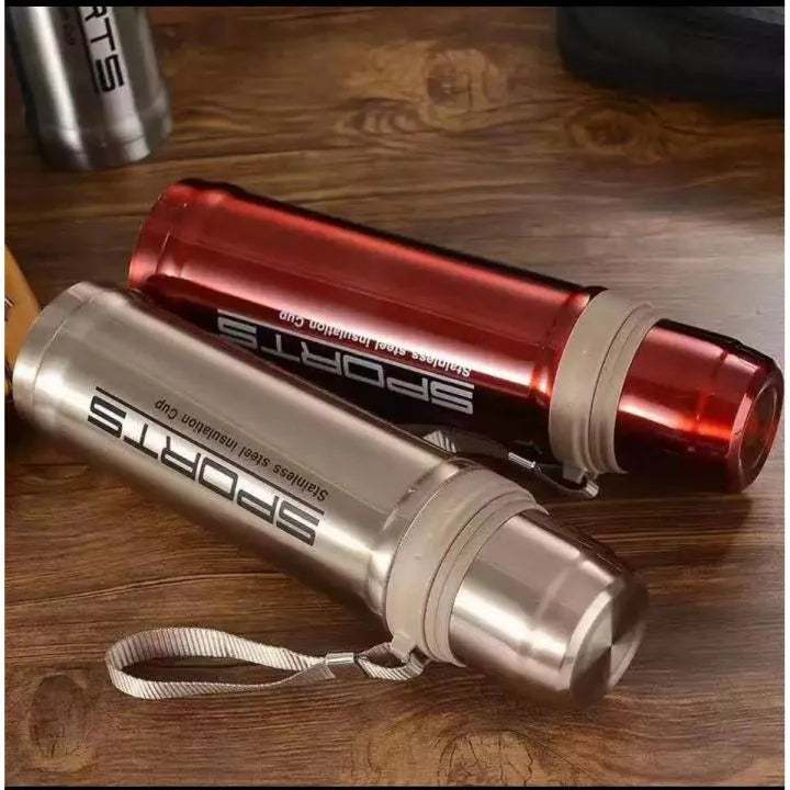 750ml Stainless Steel Sports Vacuum Flask Bottle with SUS304 Liner & Dual-Purpose Leakproof Cap – Long Lasting Hot & Cold Insulation Travel Thermos