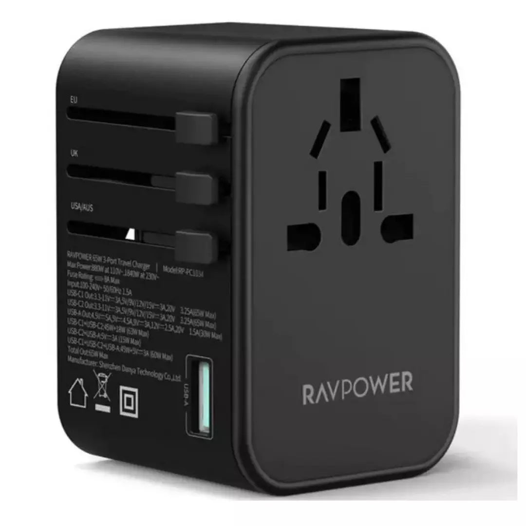 Ravpower PD Pioneer Charger, 65W, 3-Port, RP-PC1035 - Black