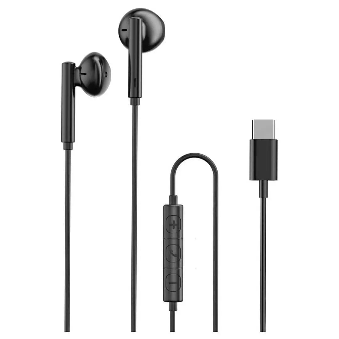 RAVPower Stereo Earphone, Wired Type-C In-Ear Headphones, In-Line Remote Control, 14mm Drivers, 1.2m Cable, RP-BH1006 – Black