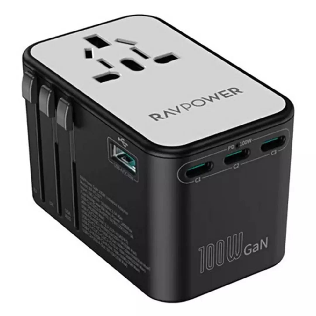 Ravpower 5-in-1 Travel Charger, 100W, PC1077 - Black