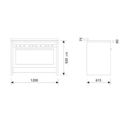 موقد غاز جليم جاز 6 شعلات 120×60 سم GLMLW626RI01AN - ستانلس ستيل