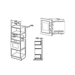 Glemgas Built-in Microwave 34L 1550W GLGMI340IX013 - Stainless Steel