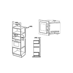 Glemgas Built-in Microwave 25L 1000W GLGMI253IX013 - Stainless Steel