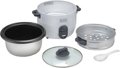 Black+Decker 1.8L 700W Rice Cooker with Removable Non-Stick Bowl, Steaming Tray and Glass Lid – RC1860-B5