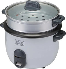 Black+Decker 1.8L 700W Rice Cooker with Removable Non-Stick Bowl, Steaming Tray and Glass Lid – RC1860-B5