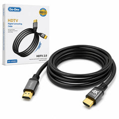 Go-Des 4K HDMI 2.0 Digital Cable 3M with 3840 × 2160 Ultra HD, 3D, Mirror and Extended Display Support