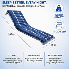 Premium Anti-Decubitus Alternating Pressure Air Mattress & Quiet Electric Pump, Replaceable Air Cells, Medical PVC Pressure Relief Mattress, Adjustable Air Pressure, 200 × 90 CM, 135 Kg Capacity