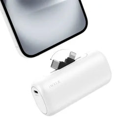 iWALK LinkPod Switch 5000mAh, Rotary Power Bank, USB-C & Lightning White
