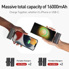 iWalk LinkPod Charging Station 4x4000mAh (2 Type C & 2 Lightning) Black
