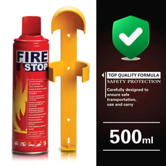 500ml Portable Car Fire Extinguisher Spray with Protective Handle Holder, 26 CM Compact Aerosol Fire Suppressant for Vehicle, Home, Kitchen & Emergency Use