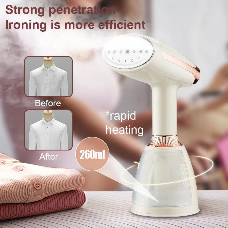 SOKANY SK-12003 1500W Handheld Garment Steamer & Steam Iron with 260ml Water Tank, 3-Speed Adjustable Steam, LED Display, Stainless Steel Panel & Portable Wrinkle Remover
