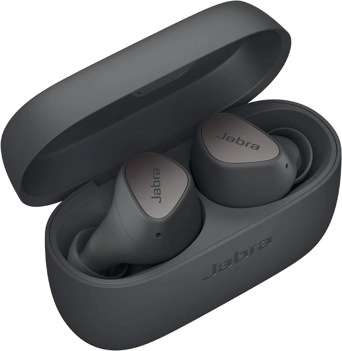 سماعات أذن لاسلكية حقيقية Jabra Elite 3، عزل الضوضاء، 4 ميكروفونات مدمجة، بلوتوث 5.2، صوت جهير غني، وقت تشغيل موسيقى يصل إلى 28 ساعة، صوت قابل للتخصيص، ووضع أحادي، رمادي داكن | 100-91410000-60