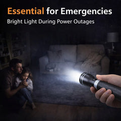 عبوة من 4 مصابيح يدوية ممتازة قابلة لإعادة الشحن GHS DC-470 LED مع 4 شواحن، كشاف LED بقوة 5 واط بتقنية CREE، كل منها ببطارية 2000 مللي أمبير فردية، شعاع فائق المدى، ضوء طوارئ مقاوم للماء.