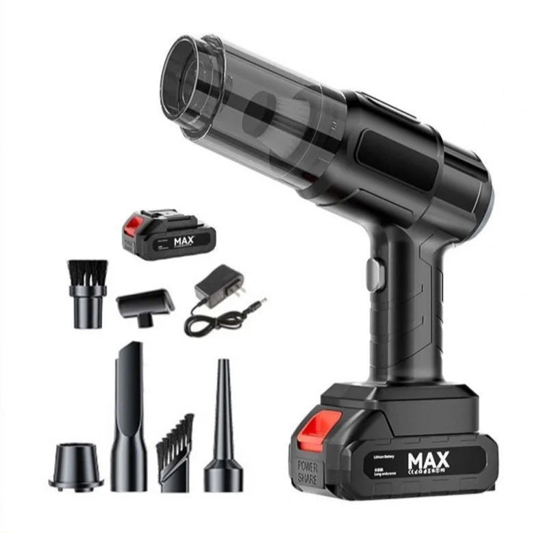 High Power Cordless Handheld Rechargeable Vacuum Cleaner with Rechargeable 24V Lithium Battery, 0.4L Dust Cup, HEPA Filter, and Multiple Nozzle Attachments for Car, Home & Office