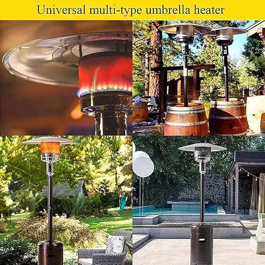 High-Powered Vertical Outdoor Gas Patio Heater - 13000W - Brown
