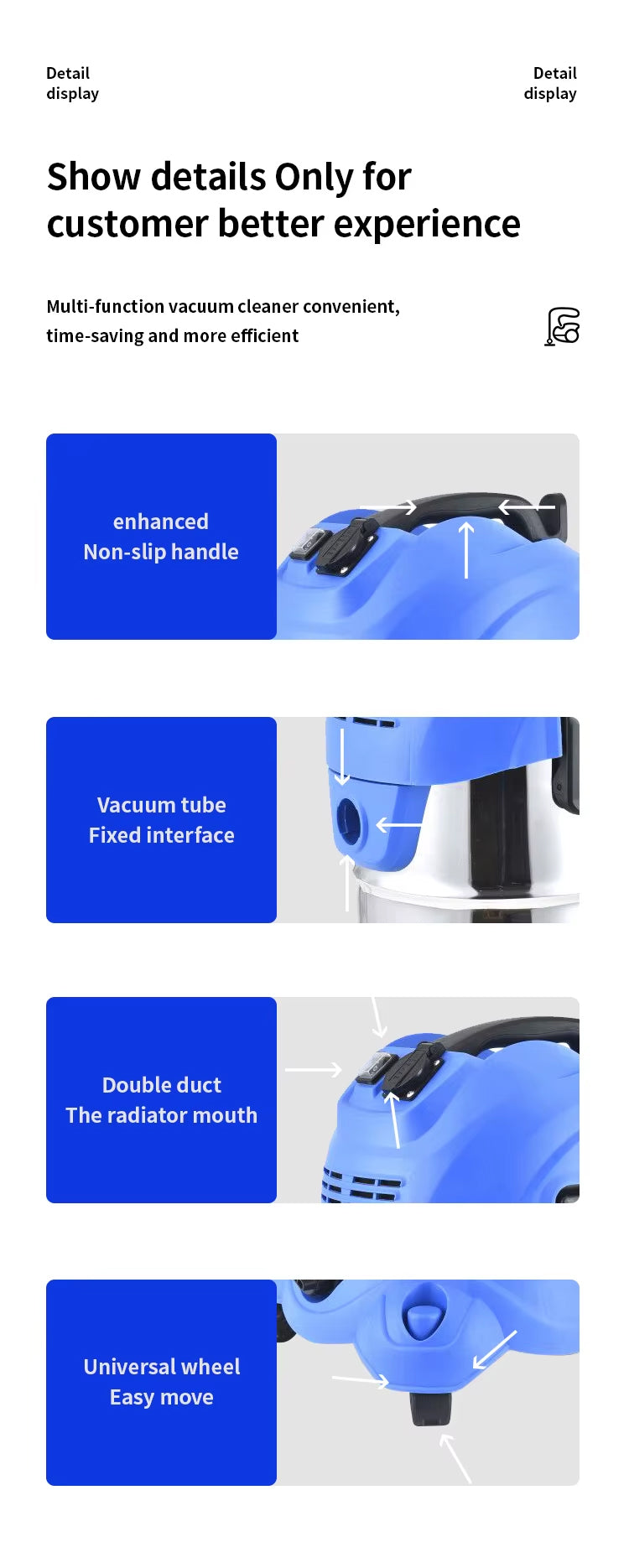 Puresweep Heavy Duty Wet & Dry Vacuum Cleaner with Steel Pipe & Large Capacity Tank - 2800W & 30 Litres