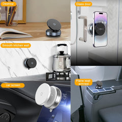360° Rotatable Magnetic Phone Holder with Strong Vacuum Suction Cup & Universal Compatibility for Car, Desk & Gym