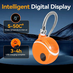 Rechargeable Portable Electric Camping Shower Pump with LCD Temperature Display, 2200mAh Battery, USB Type-C Charging, 4-5L/Min Water Flow, Suction Holder & Hanging Hook