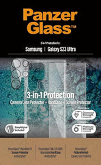 PanzerGlass 3-in-1 Protection Bundle for Samsung Galaxy S23 Ultra with Screen Protector, Clear Case & Camera Lens Protector