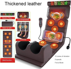 5-in-1 Multifunctional Full Body Heated Leather Massage Mat with 9 Modes