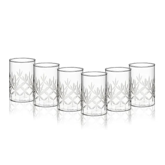 Borosil Meadow Vision Glass Tumbler Set of 6 - 295 ml | Scratch Resistant Borosil Glass Microwave Safe Freezer Proof Everyday Drinkware