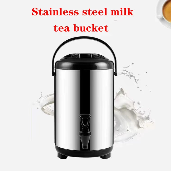 Portable St. Steel Insulated Beverage Dispenser Flask Bucket with Tap & Elevated Base - 16L