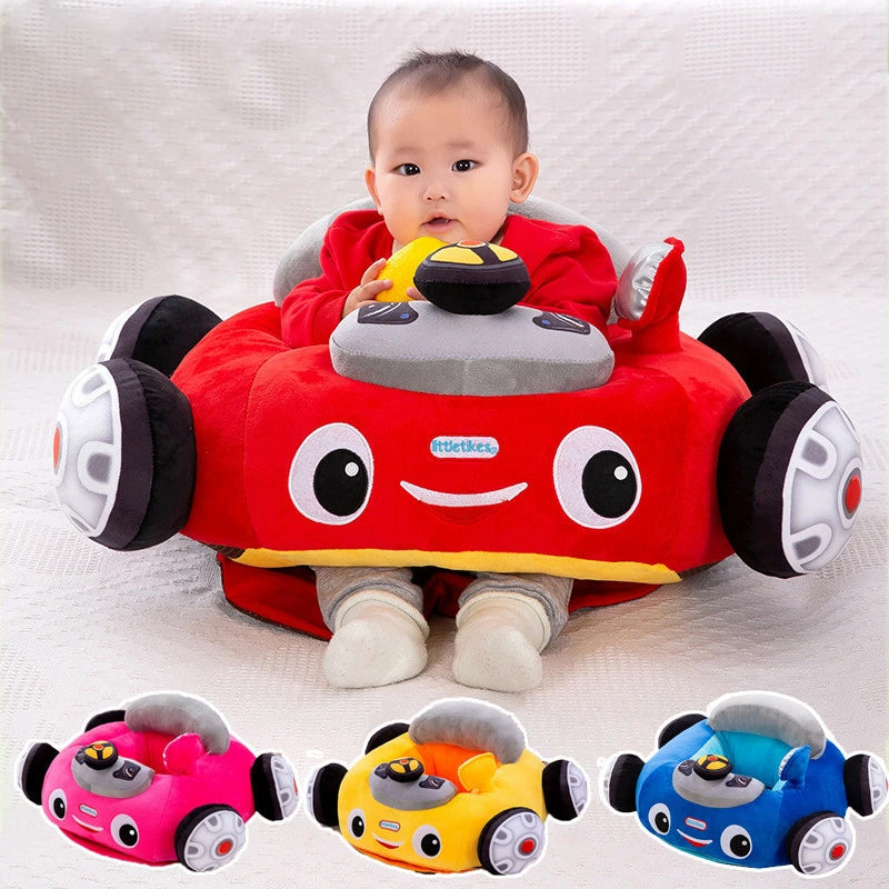 Car Shape Plush Baby Sitting Practice Chair For Toddlers